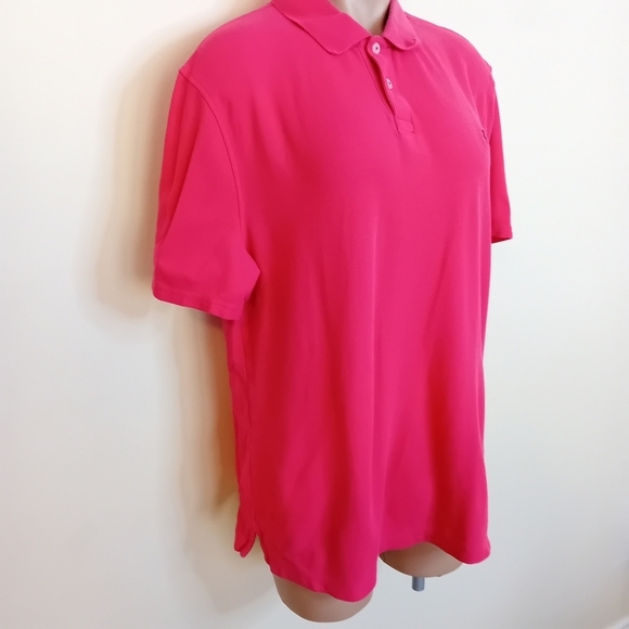 Women's Preppy Business Casual Original Penguin Hot Pink Polo ButtonUp Shirt L - Picture 3 of 9